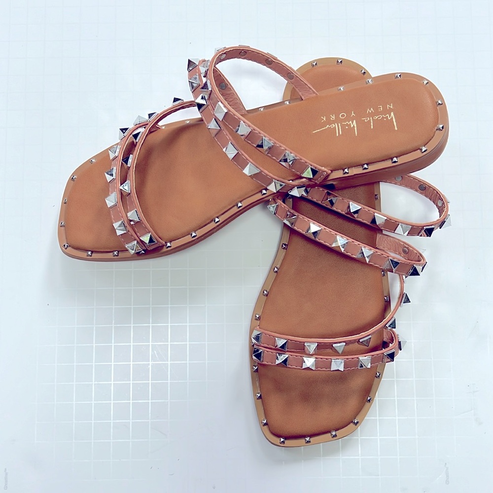 Nicole Miller studded sandals, size 8
